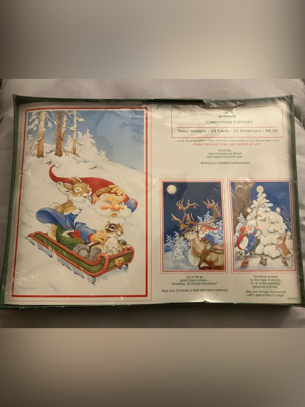 Hallmark Christmas Fantasy Santa Elf Holiday Card Set NIP